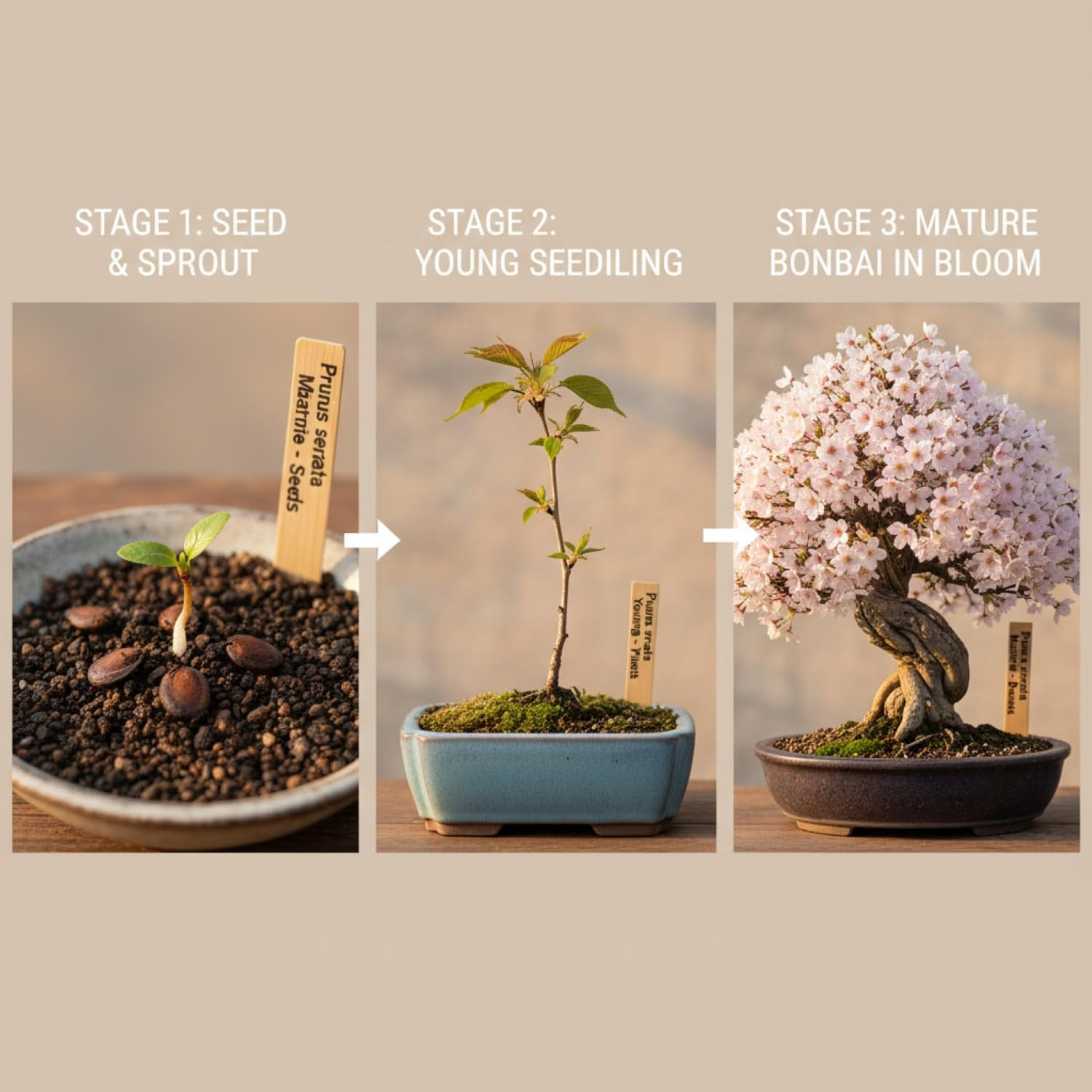 Japanese Cherry Blossom Seeds, Bonsai Seeds, Pack of 30 Bonsai Tree Seeds