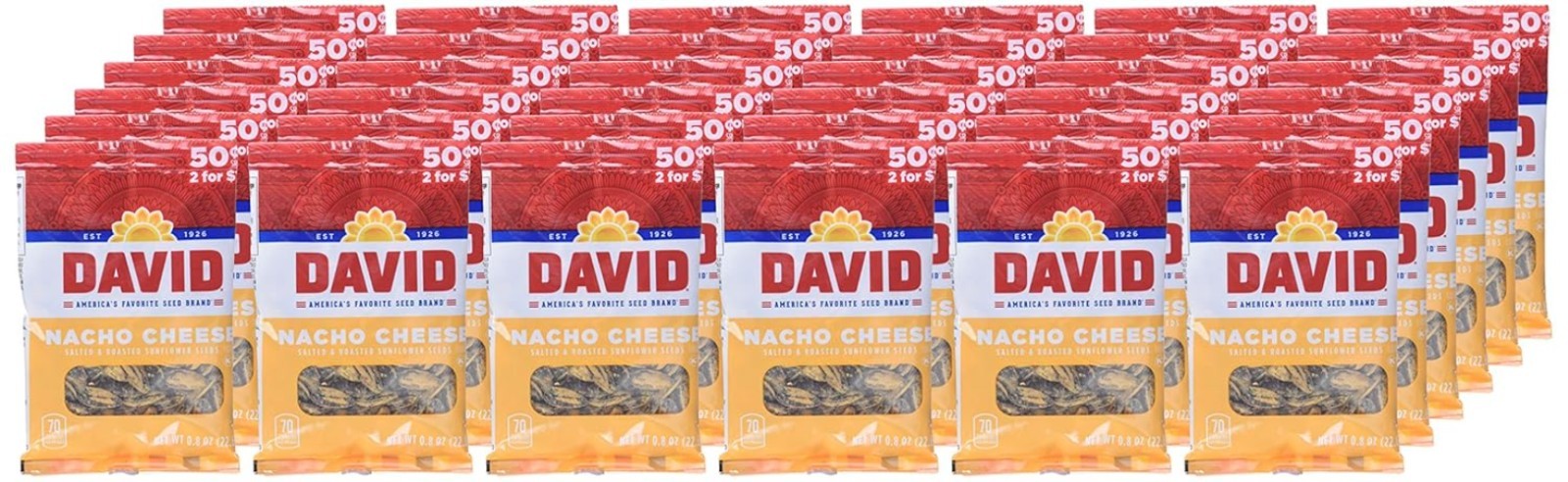36 Pack of Roasted Nacho Cheese Sunflower Seeds, 0.8 Ounce Each – Healthy Snack