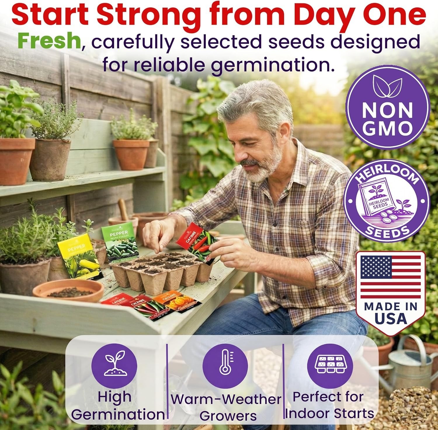 Heirloom Hot Pepper Seeds Variety Pack – 5 Unique Spicy Flavors for Your Garden