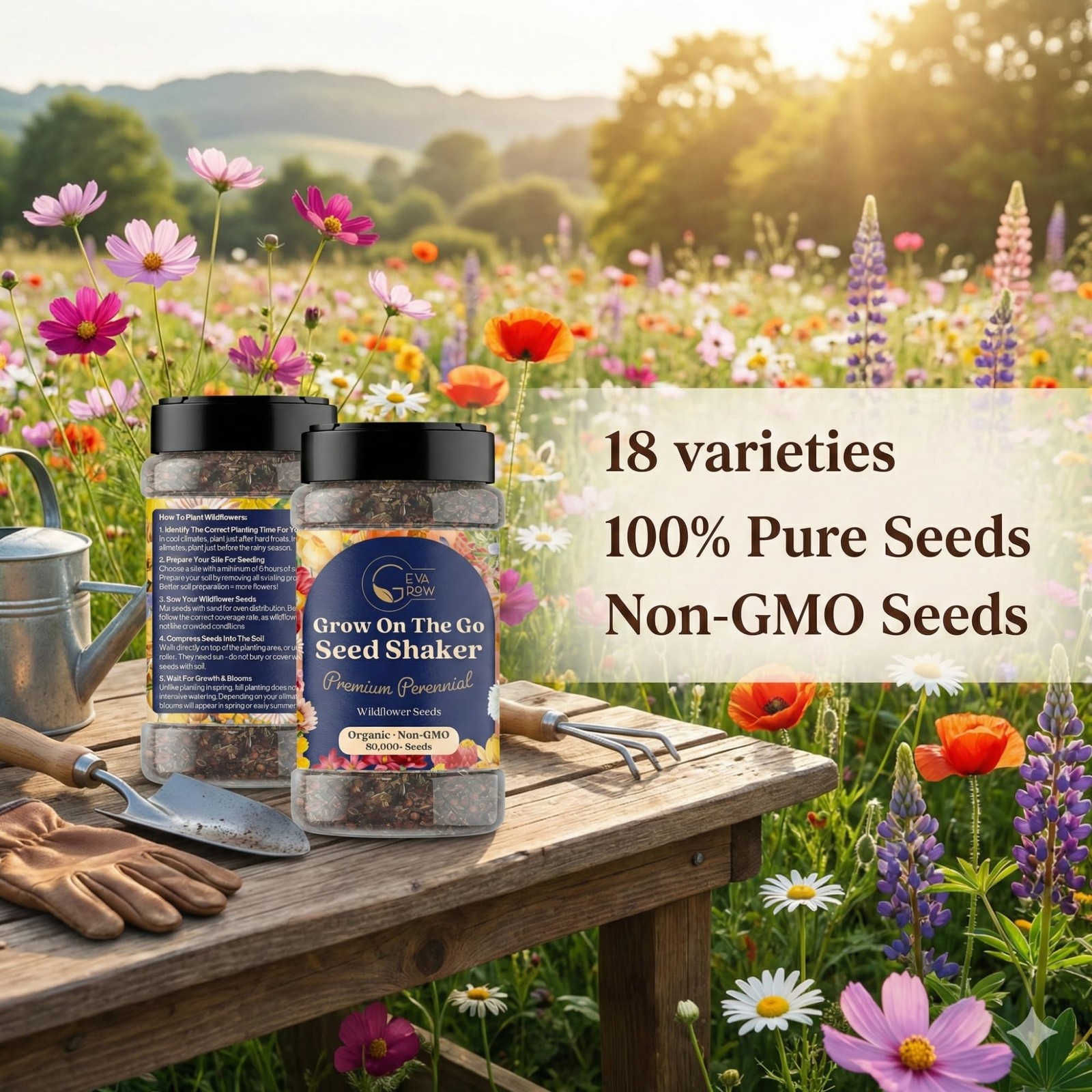 Wildflower Seed s – Perennial Flower Seeds Mix to Plant Anywhere, by Geva Gro…