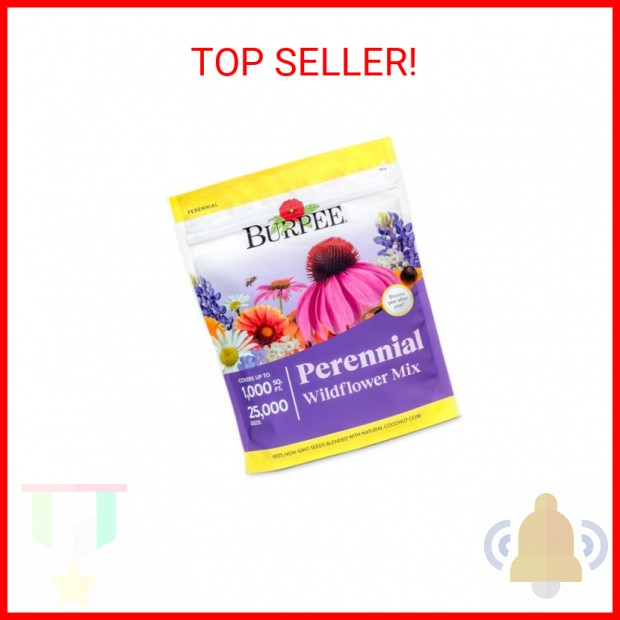 Burpee Wildflower 25,000 Bulk, 1 Bag | 18 Varieties of Non-GMO Flower Seeds Poll