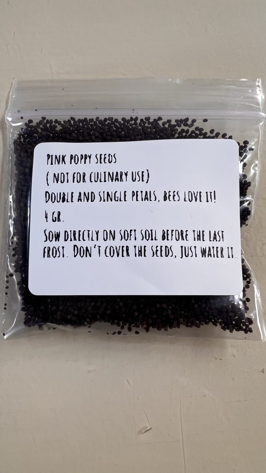 Pink peony poppy seeds, peony Organic, 4 gram .