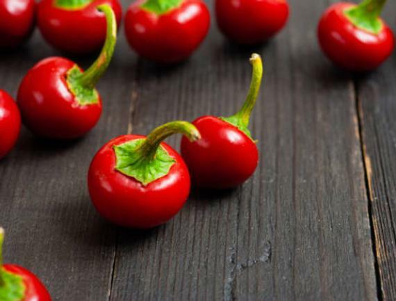 LARGE RED HOT CHERRY PEPPER SEED NON-GMO great pickler HOTT!! OUCH!!
