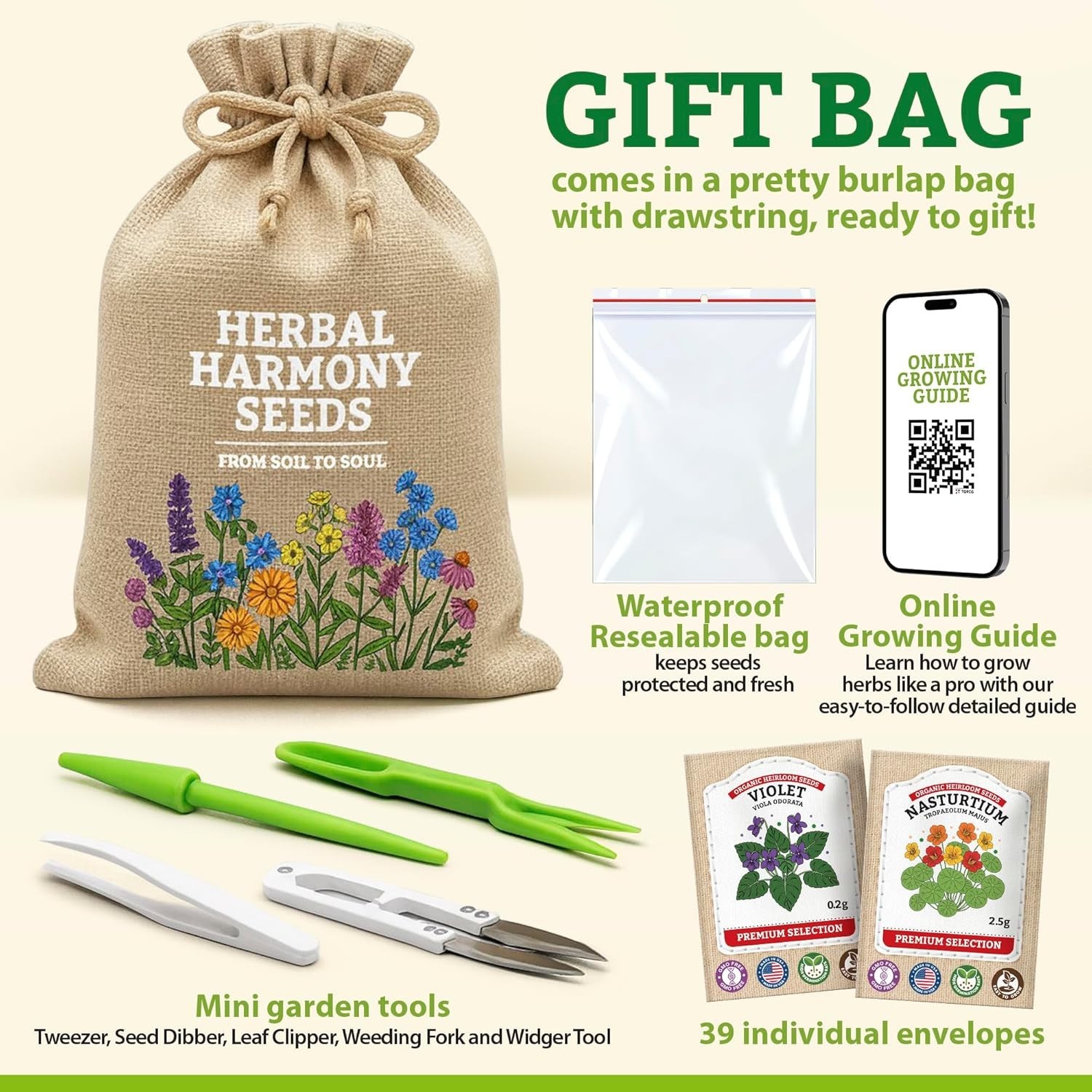 Medicinal Herb Seeds Variety Pack – 39 Heirloom Non-Gmo Apothecary Seed Kit, Her
