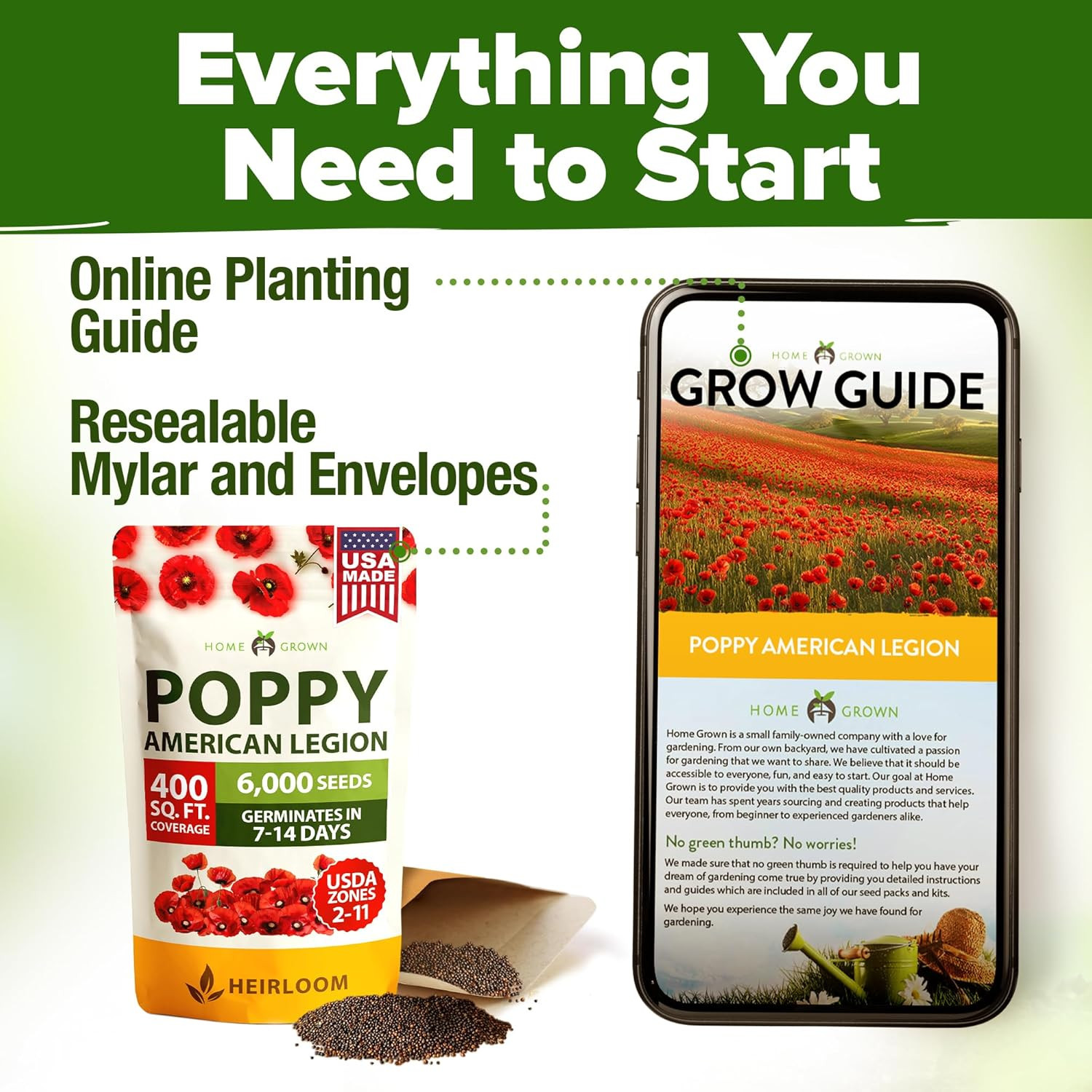 Vibrant American Legion Red Poppy Seeds – 6,000 Annual Wildflowers