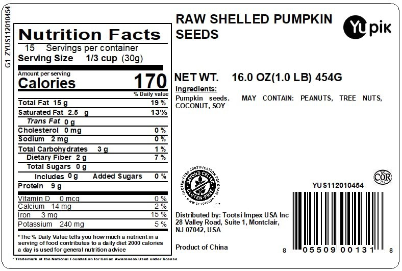Nutty Raw Pumpkin Seeds, 1 lb 16 oz – Gluten-Free, Plant-Based Protein Snack