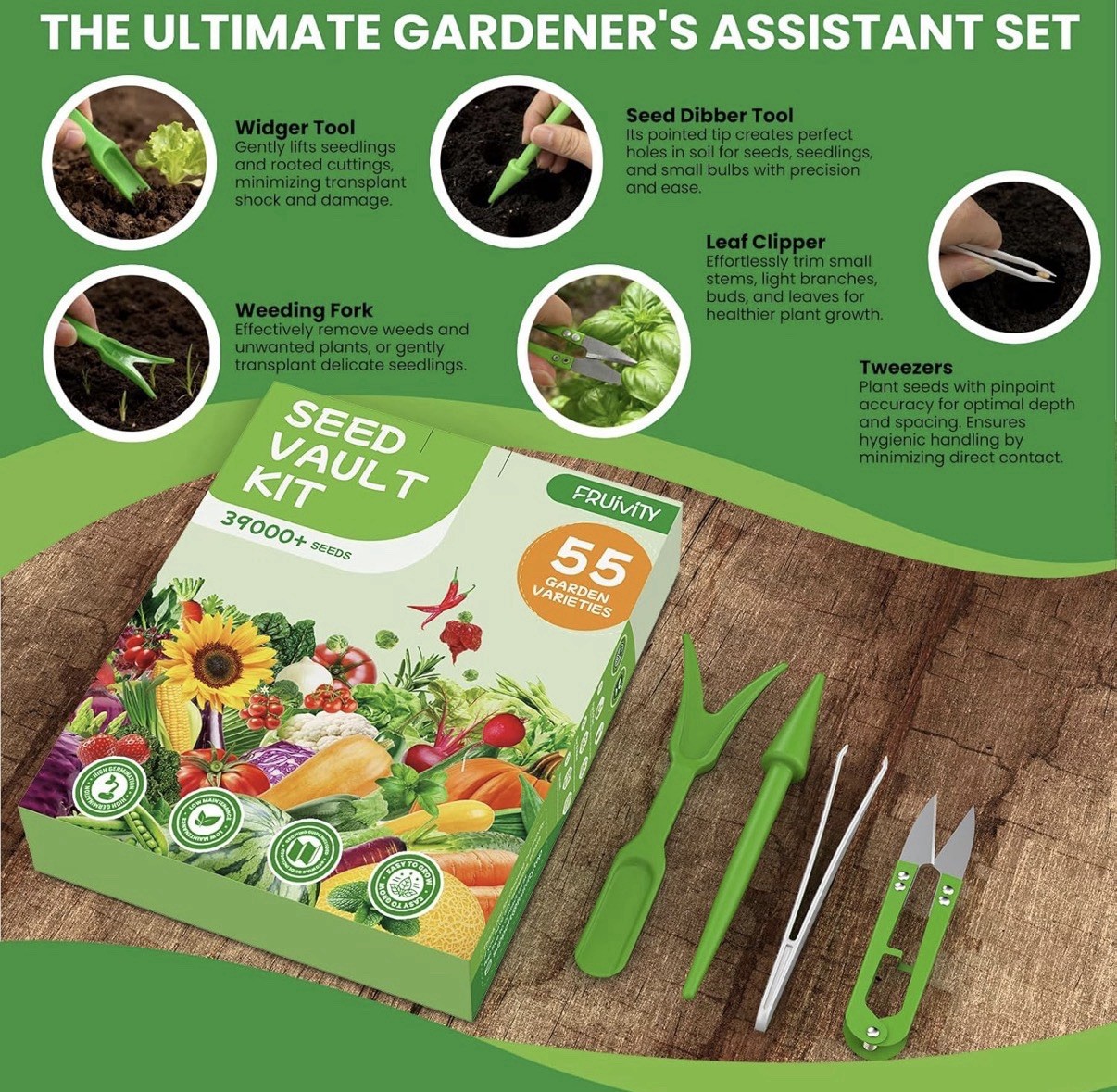55 Vegetable Seeds Variety Pack – 39,000+ Heirloom Seeds for Planting Vegetab…