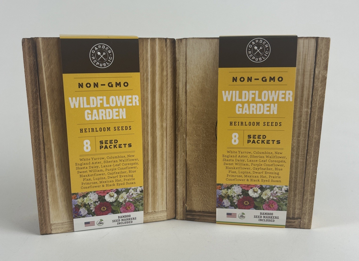 2x Garden Republic Wildflower Garden Seed Kits Non GMO Heirloom Gift Box