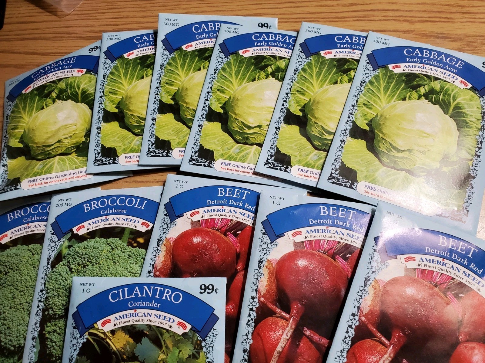 12Lot Variety Seeds Packs Cabbage Cilantro Beets Broccoli Garden Vegetable Spice