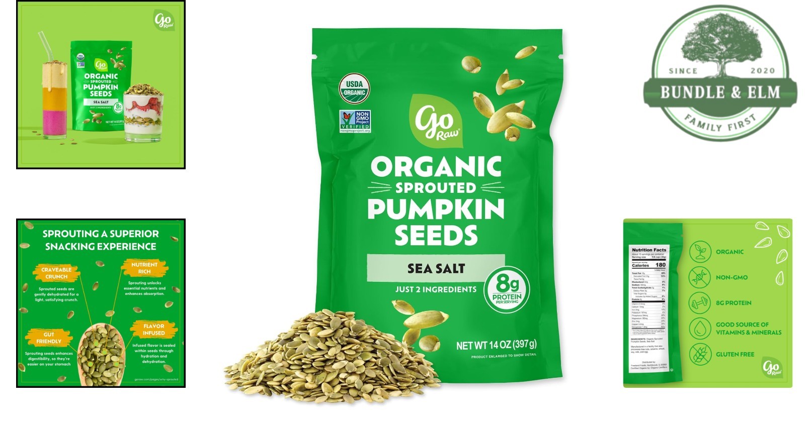 Organic Sprouted Pumpkin Seeds 14 Oz – Tomato Flavor, Nutritious Snack