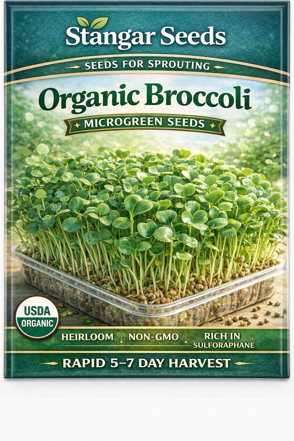 Organic Broccoli MICROGREEN Seeds | Heirloom | Non-GMO | Seeds for Sprouting