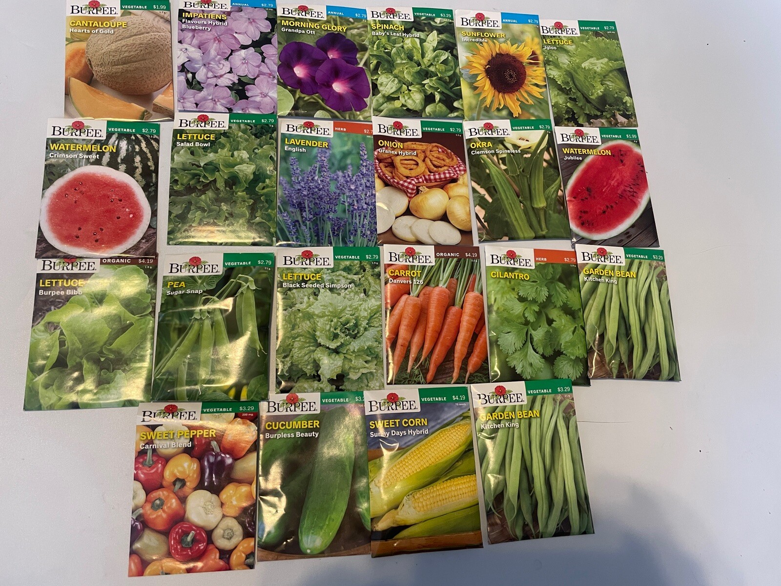 Garden Seeds Lot of 22 Packs of Burpee Vegetable & Herbs Dated 2021