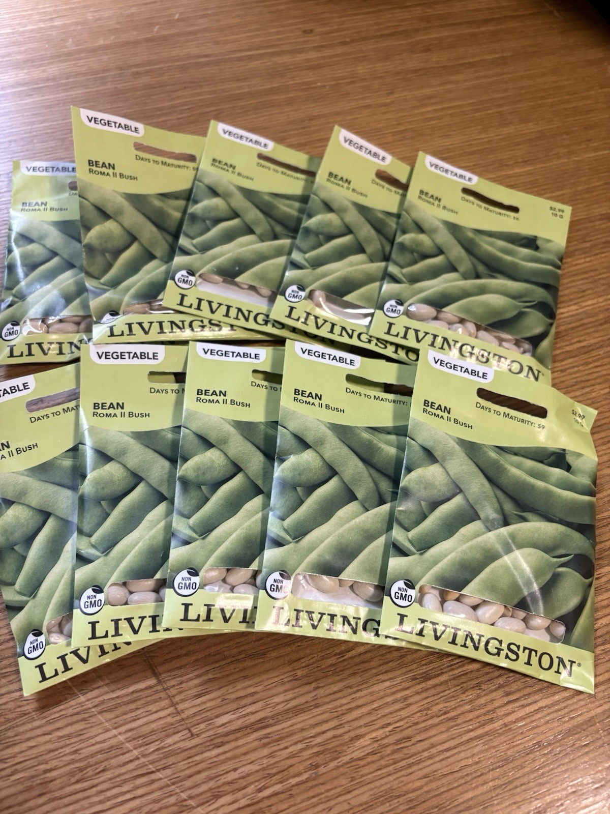 10 PACKS OF 10G Livingston Seed Company Roma II Bush Bean Non-GMO Seeds