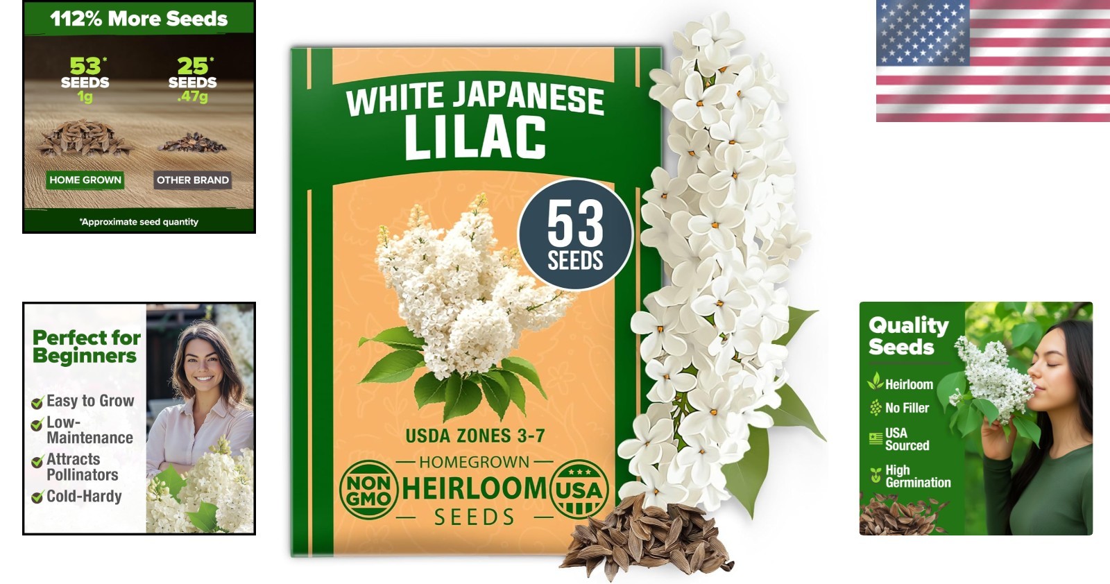 53 Non-GMO Heirloom White Lilac Flower Seeds for Stunning Ornamental Gardens