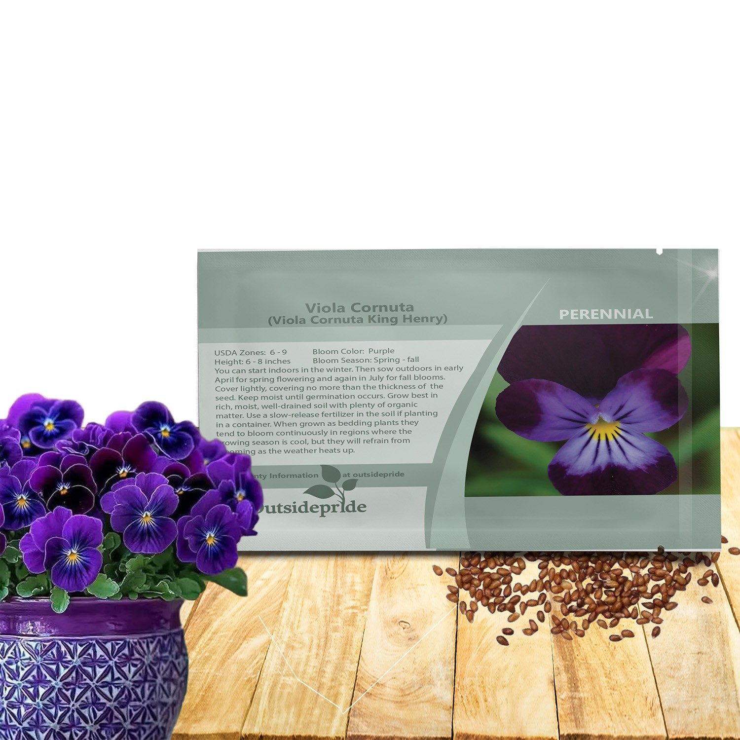 2000 Seeds Viola Seeds – King Henry Viola Flower Seeds