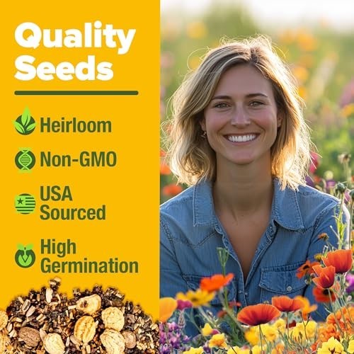 Premium Wildflower Seeds – 131,200+ Bulk Perennial Flower Seeds for Garden – Att