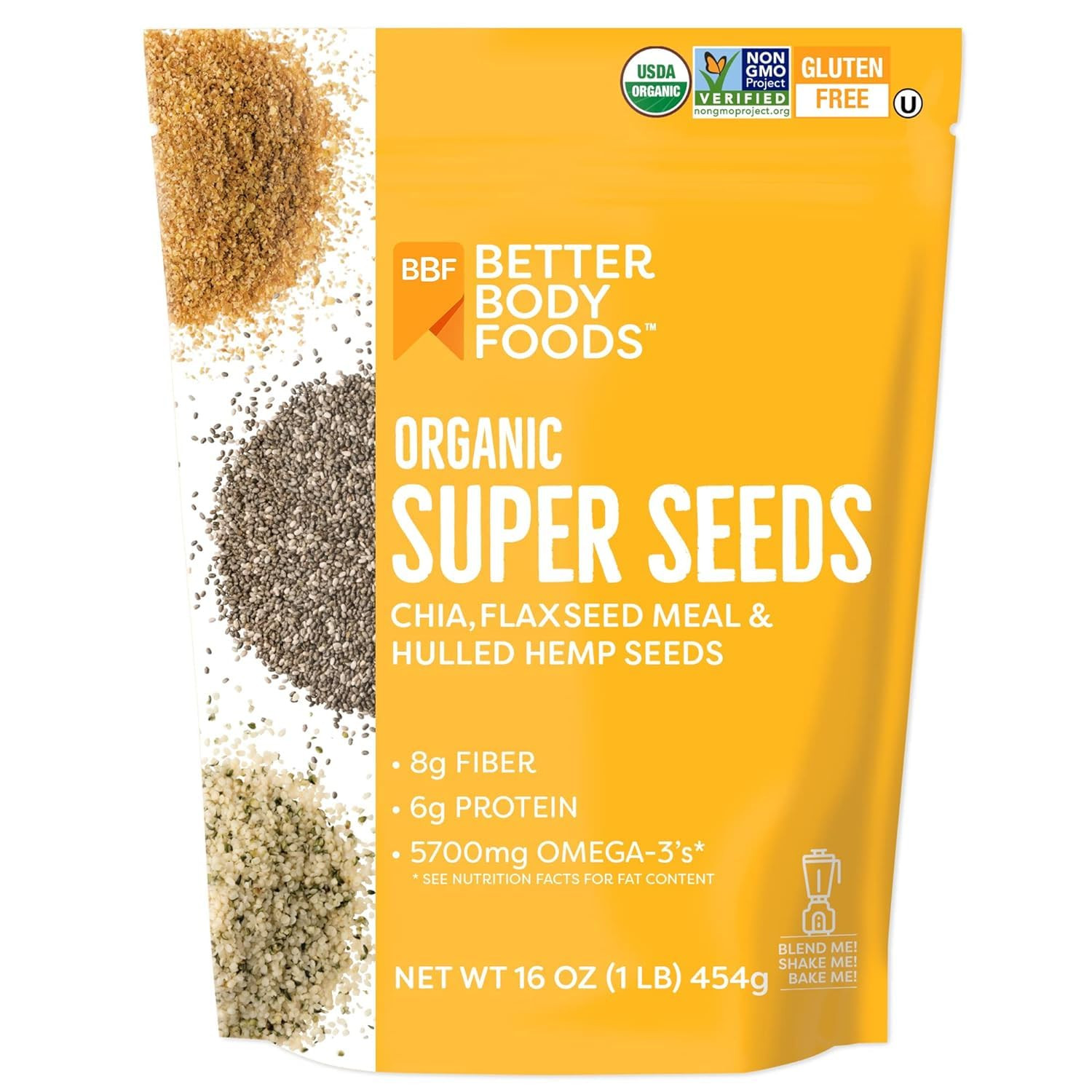 Superfood Organic Super Seeds – Blend of Organic Chia Seeds, Milled Flax Seed, H