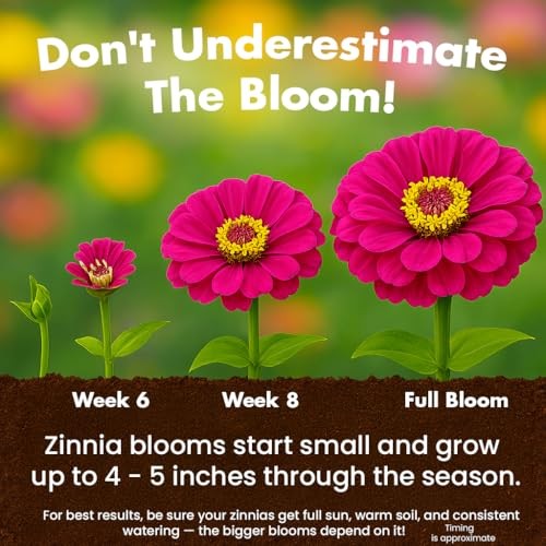 Zinnia Seeds for 2026 Planting Outdoors, Over 550 Dahlia Mix Multi Color