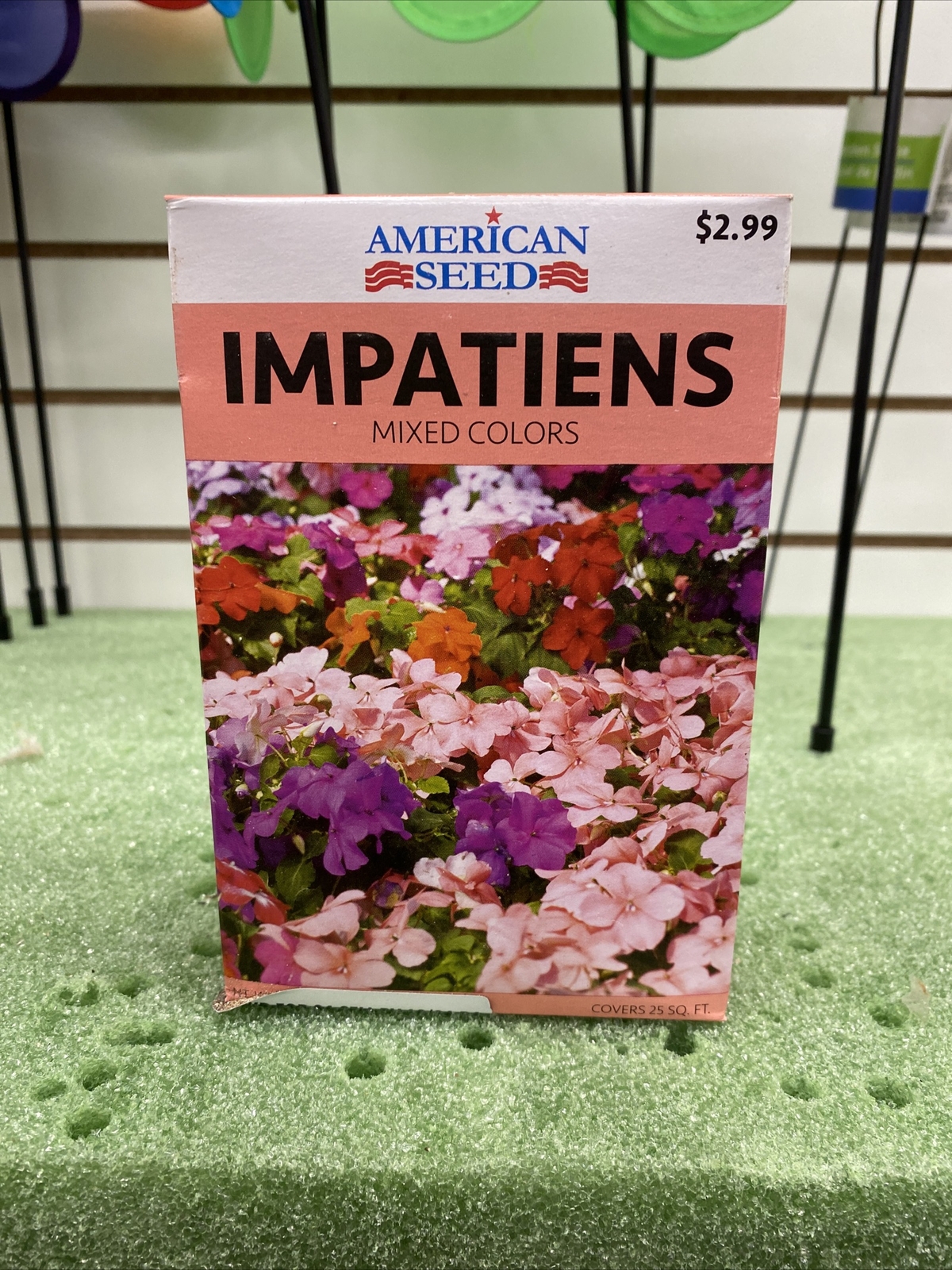 Impatiens Seeds Mixed Colors by American Seed Covers 25 Sq Ft