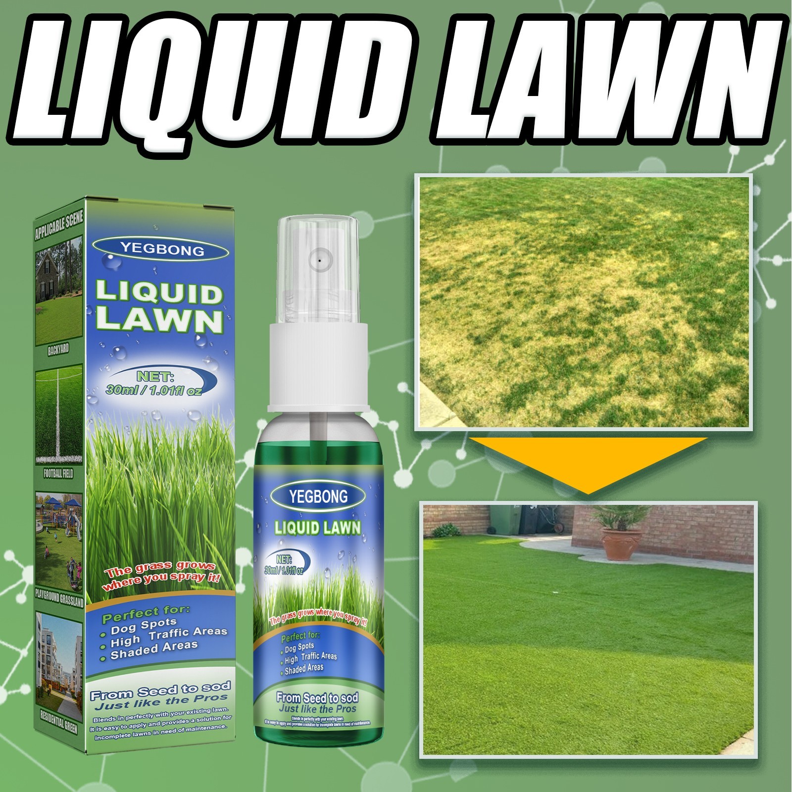 Green Lawn Spray Backyard Playground Grass Growth Concentrated Nutrient Solution