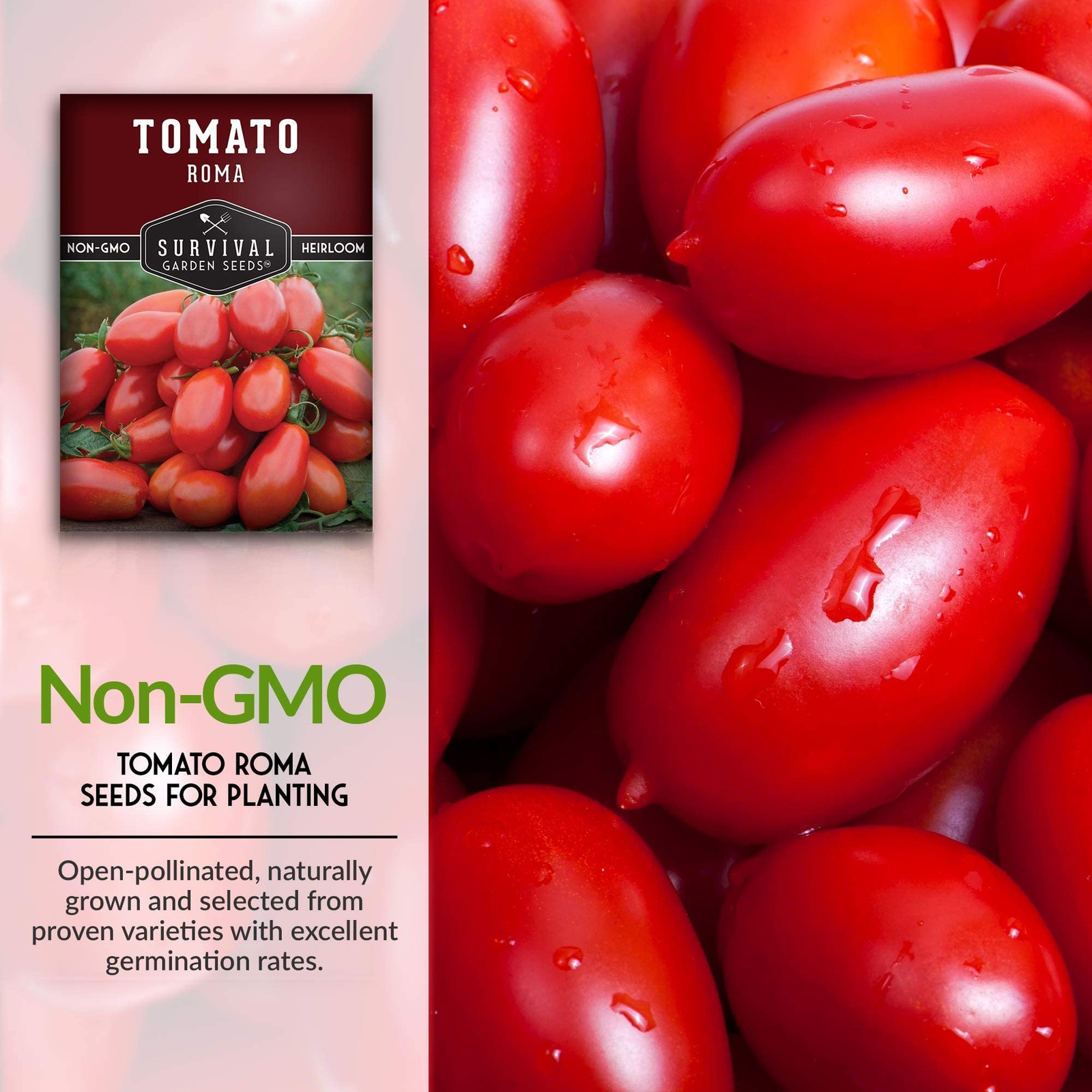 Heirloom Roma Tomato Seeds – Non-GMO Determinate Variety for Sauce & Canning