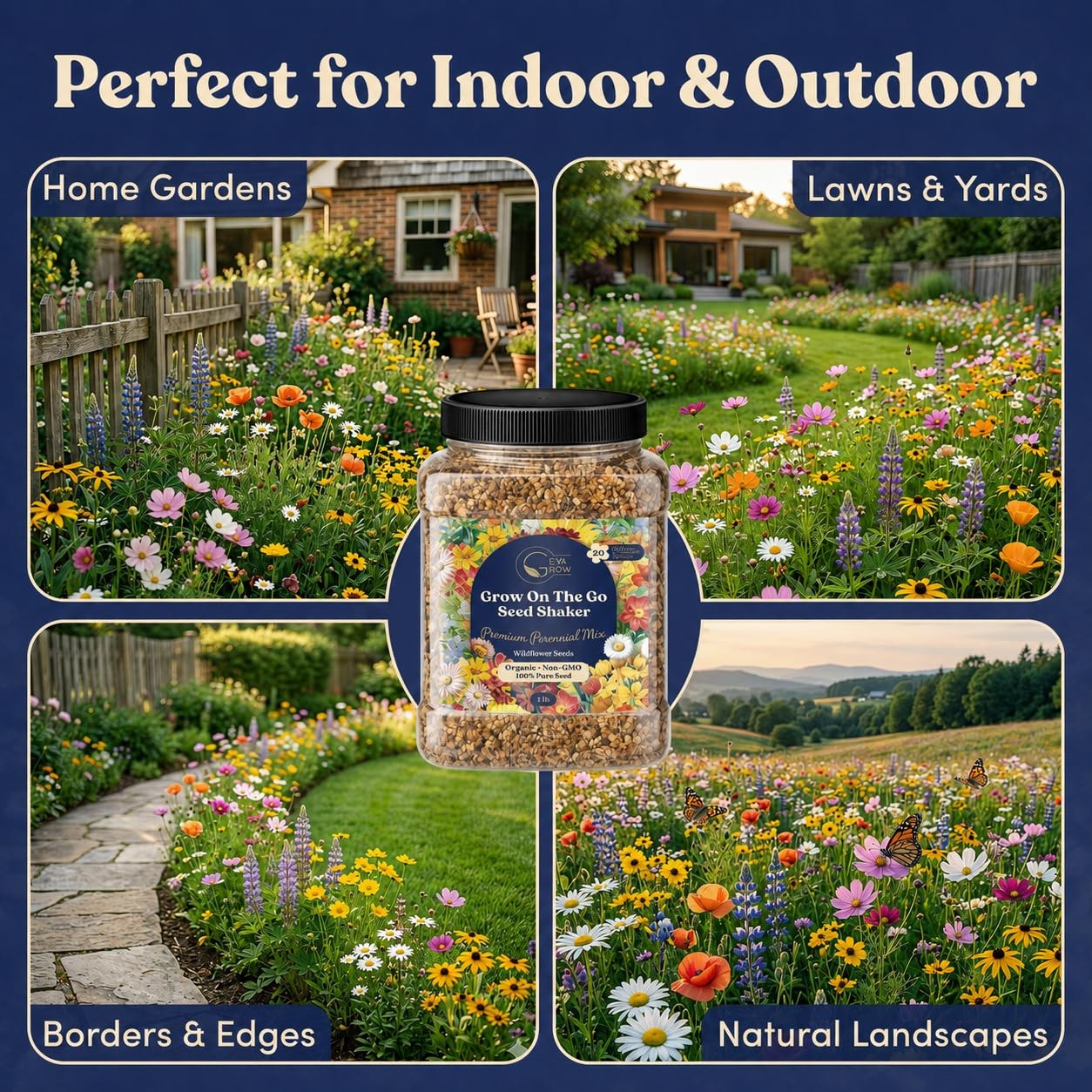 Bulk Wildflower Seed Shaker – Perennial Flower Seeds Mix to Plant Anywhere, b…