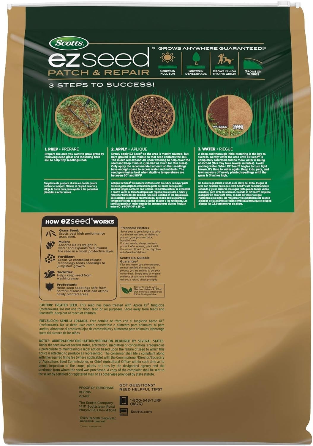 Revolutionary 20 lb. EZ Seed for Bare Spots: Sun & Shade Grass Seed & Fertilizer