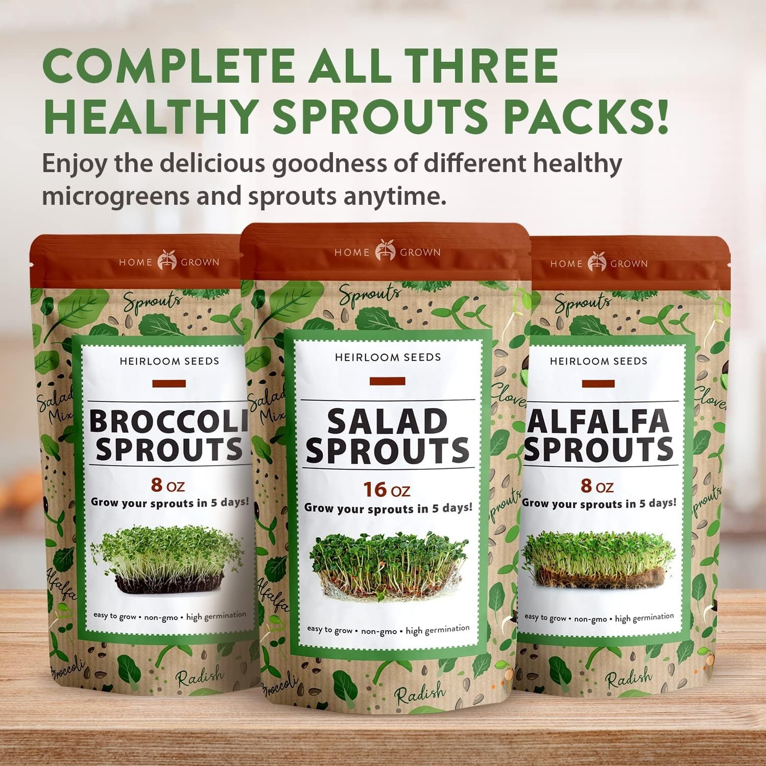 Sprouting Seeds Mix – Microgreens 118,200 Seeds for Indoor Growing – Non-GMO …