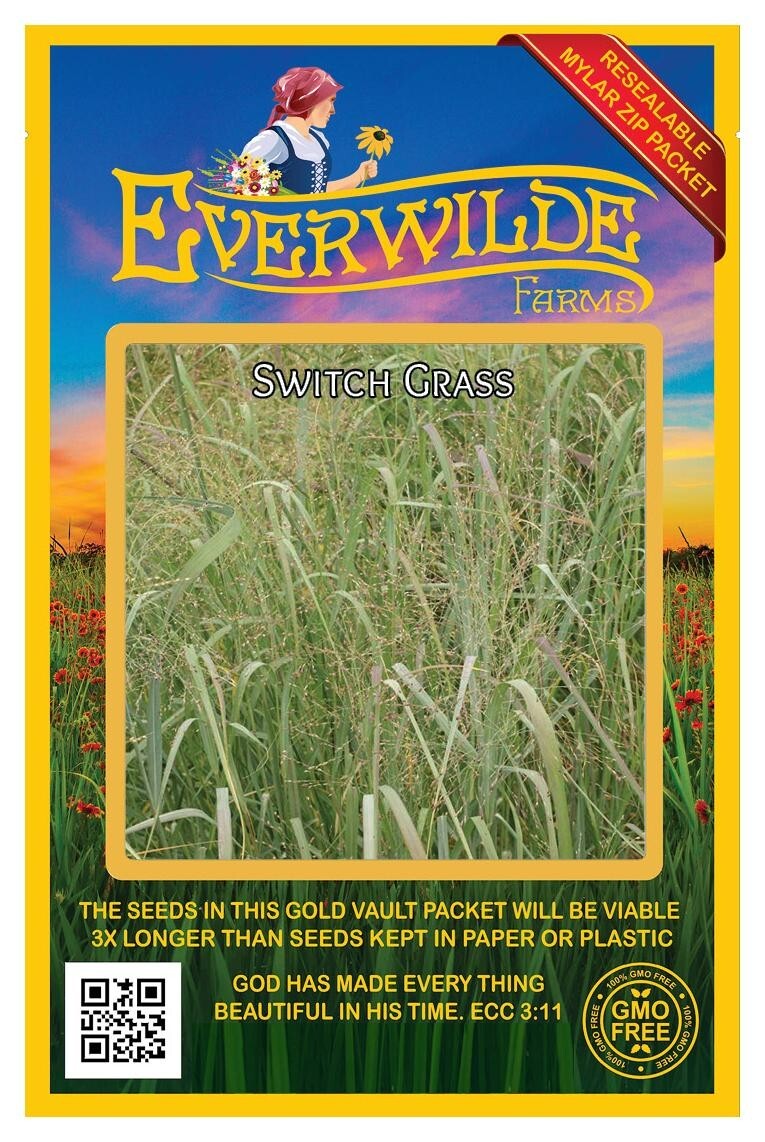 1 Oz Switch Grass Native Grass Seeds – Everwilde Farms Mylar Seed Packet