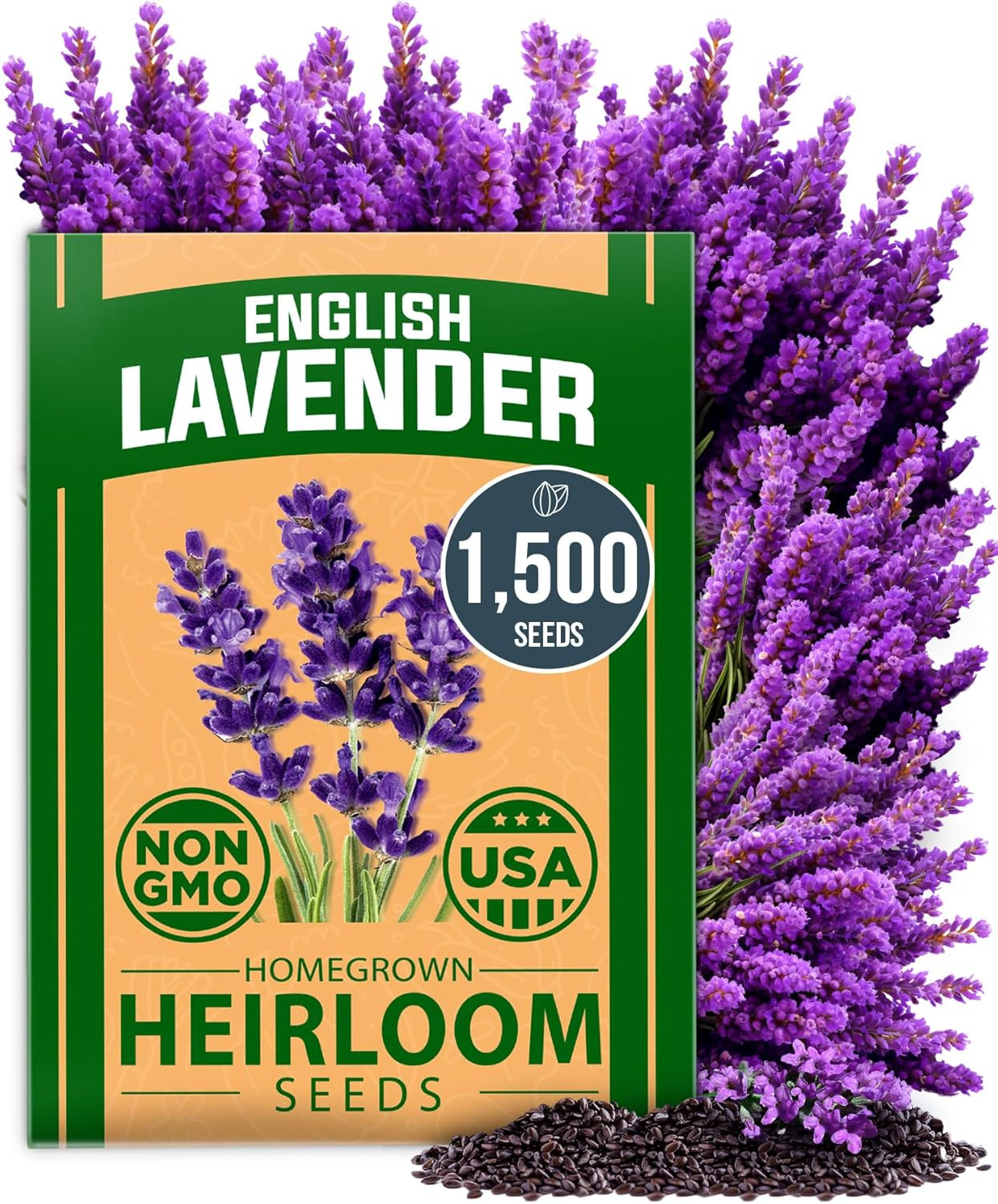 PREMIUM English Lavender Seeds 1500+ Non GMO Seeds USA Home Grown Indoor/Outdoor