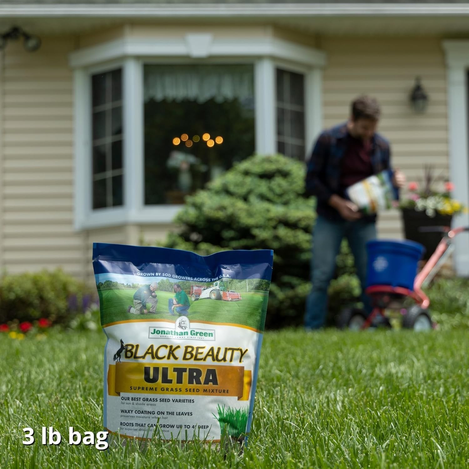 Ultra Grass Seed 3 lb – Moisture-Retaining Lawn Solution for Quick Growth