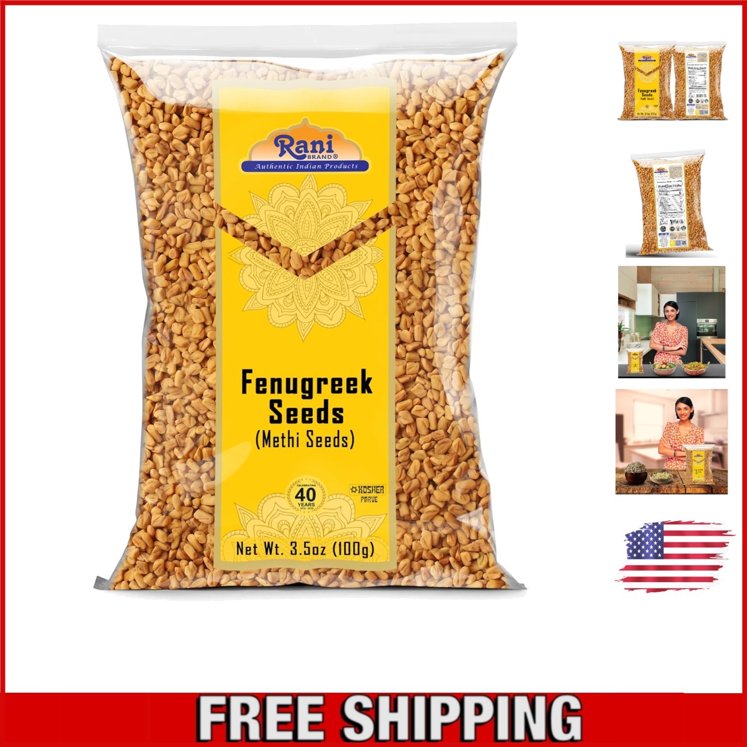 100g Rani Whole Fenugreek Seeds – , Gluten-Friendly, Quality