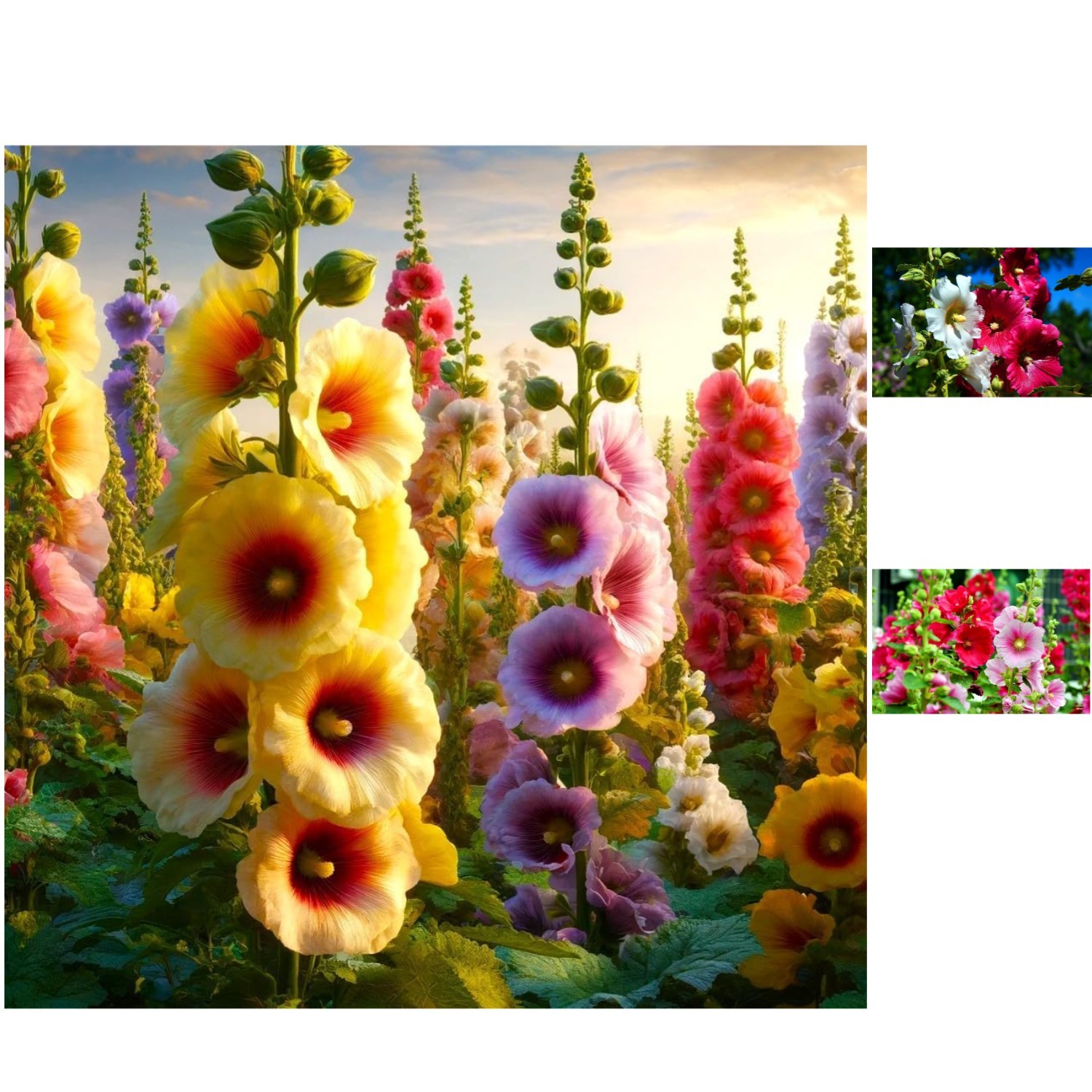 Hollyhock Seeds – Effortless 30+ Multicolor Perennial Seeds for Garden Splendor