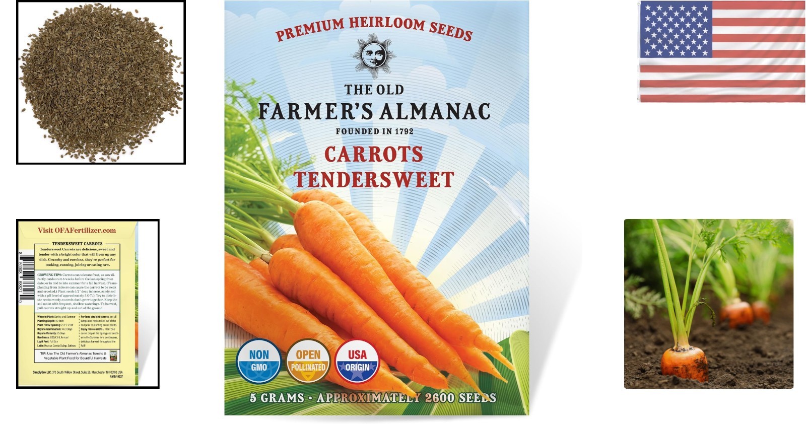 Sweet and Tender Tendersweet Carrot Seeds – Approx 2600 Seeds for Your Garden