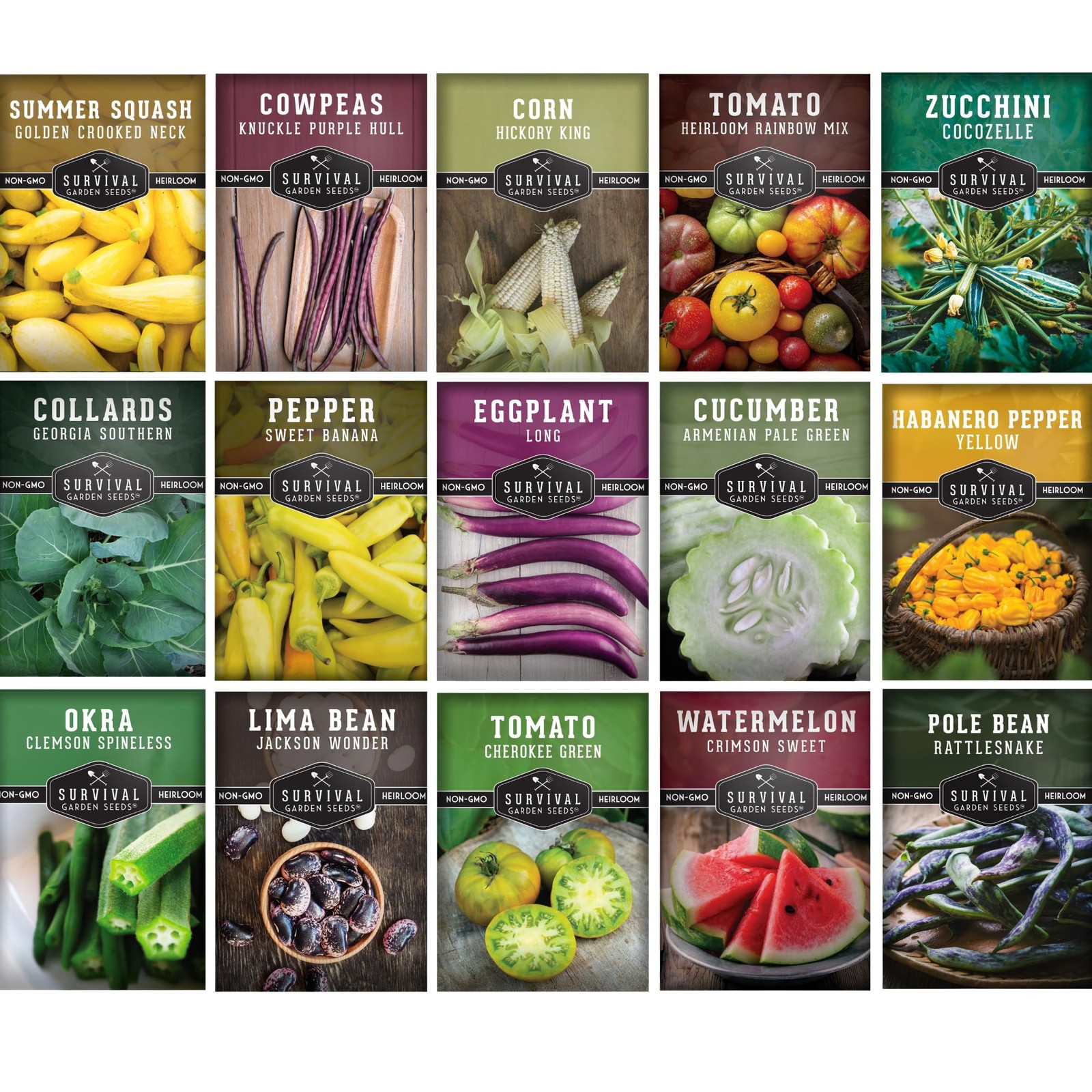 Southern Vegetable Seeds Collection 15 Heirloom Heat Loving Vegetables Variety