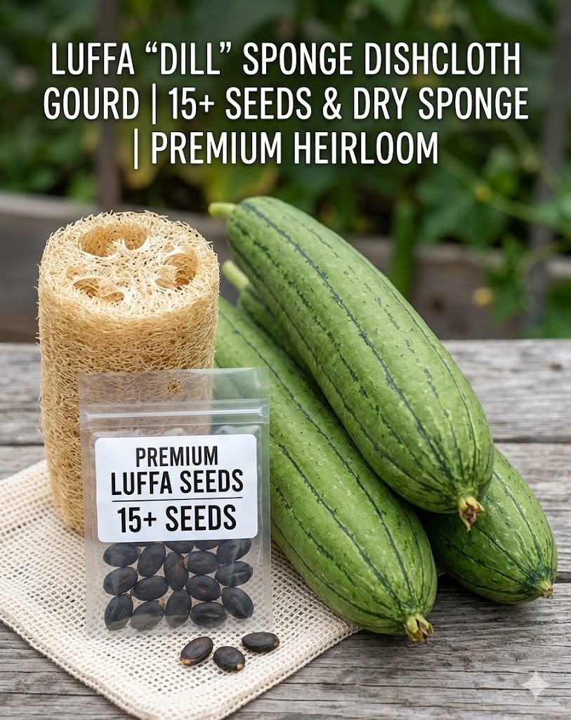 15+ Sponge dishcloth Gourd Seeds Luffa ~ Smooth Loofah Chinese Sigua