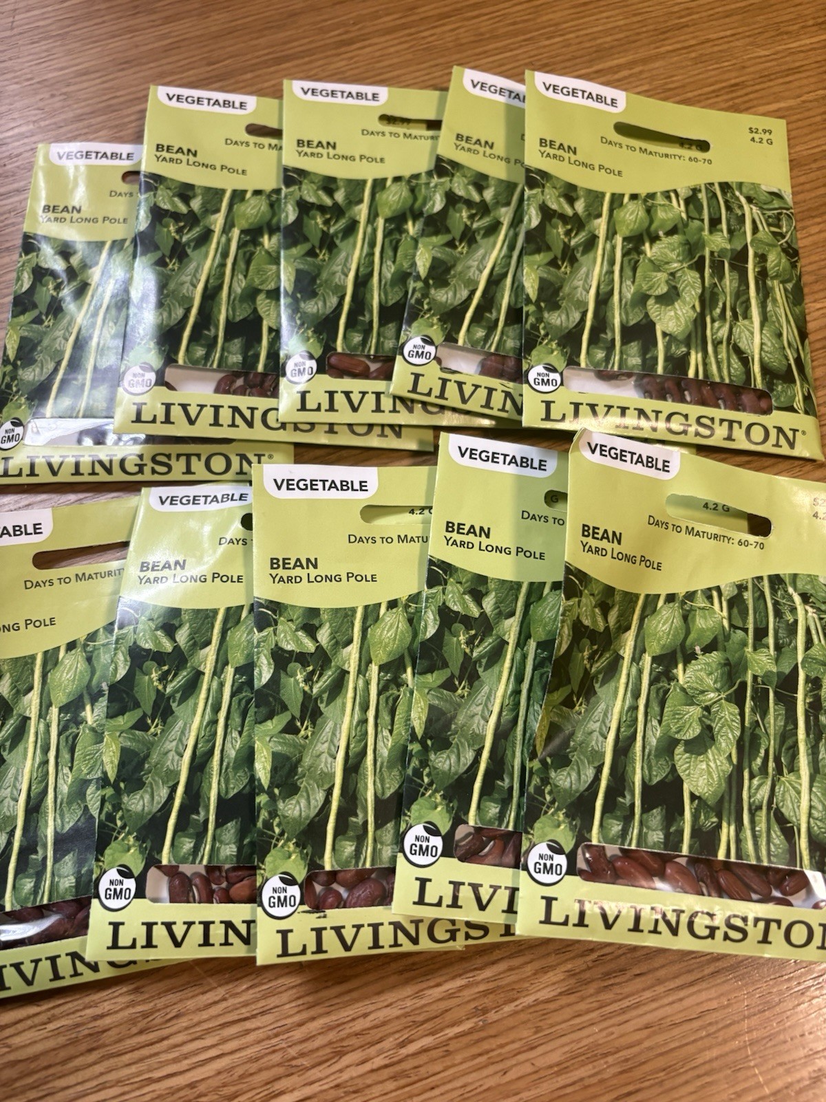 10 PACKS OF 4G Livingston Seed Company Yard Long Pole Bean Non-GMO Seeds