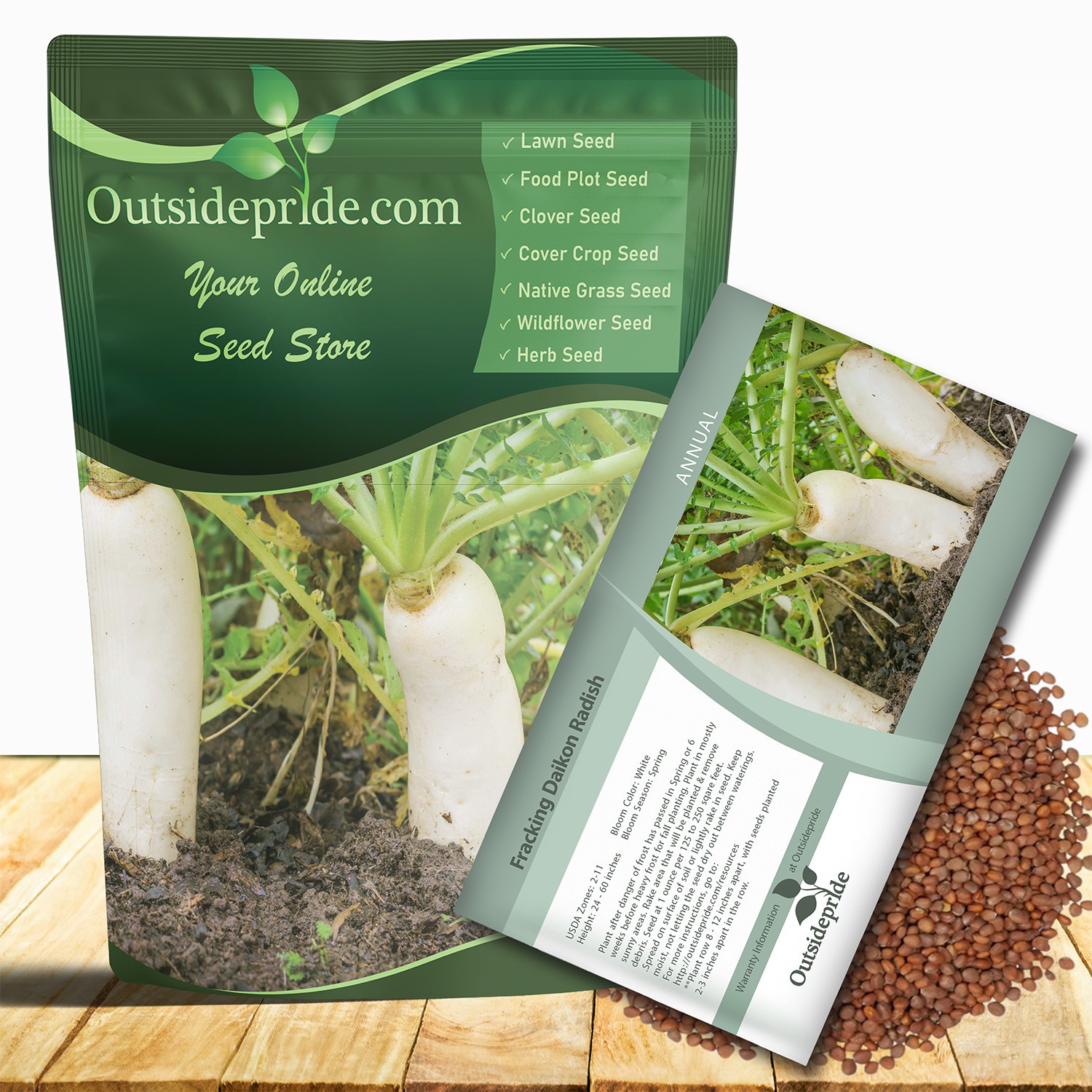 1 OZ Daikon Radish Seeds For Cover Crop Planting