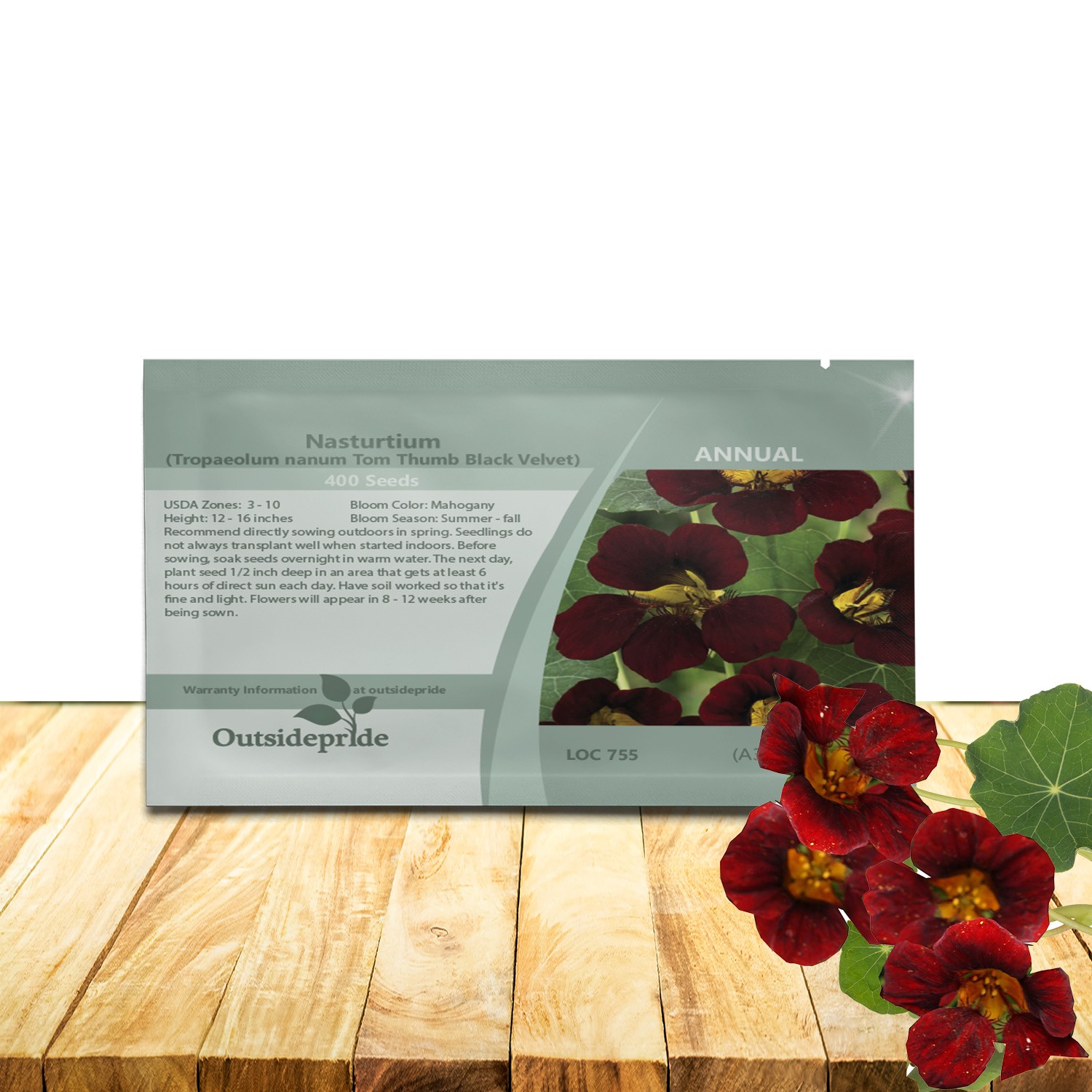 400 Seeds Mahogany Nasturtium Seeds For Planting – Black Velvet Nasturtium