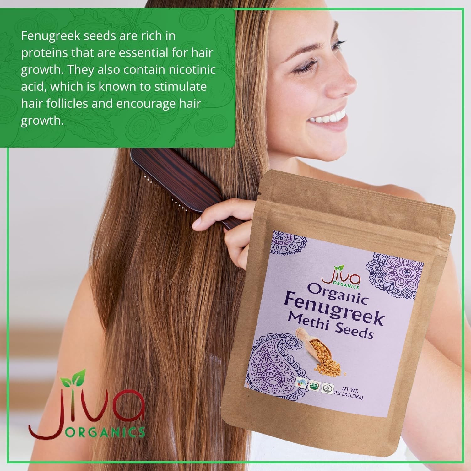 Organic Fenugreek Seeds 2.5 LB Bulk – Non-GMO, Gluten Free, Whole Methi Seeds