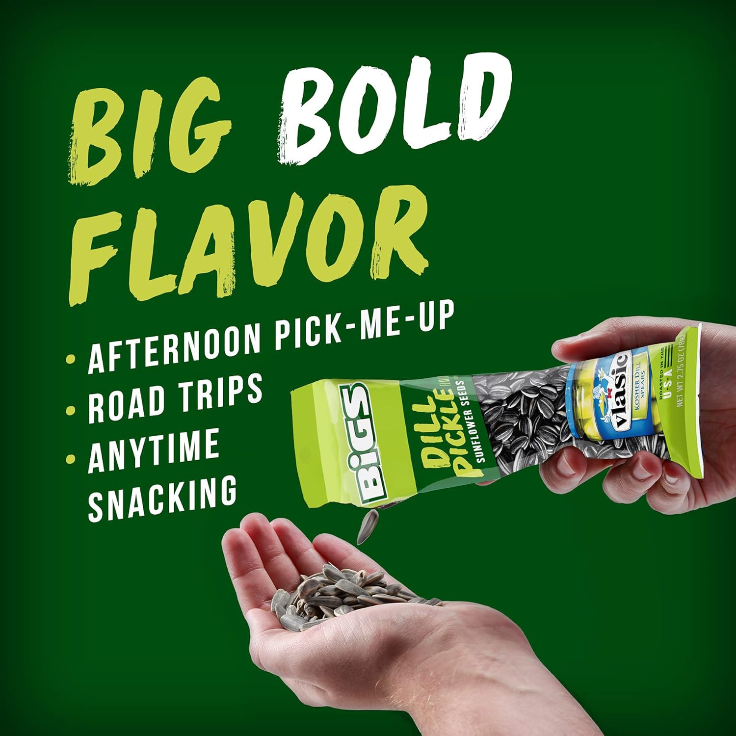 Sunflower Seeds, Vlasic Dill Pickle Flavor, 2.75 Oz. (Pack of 12)