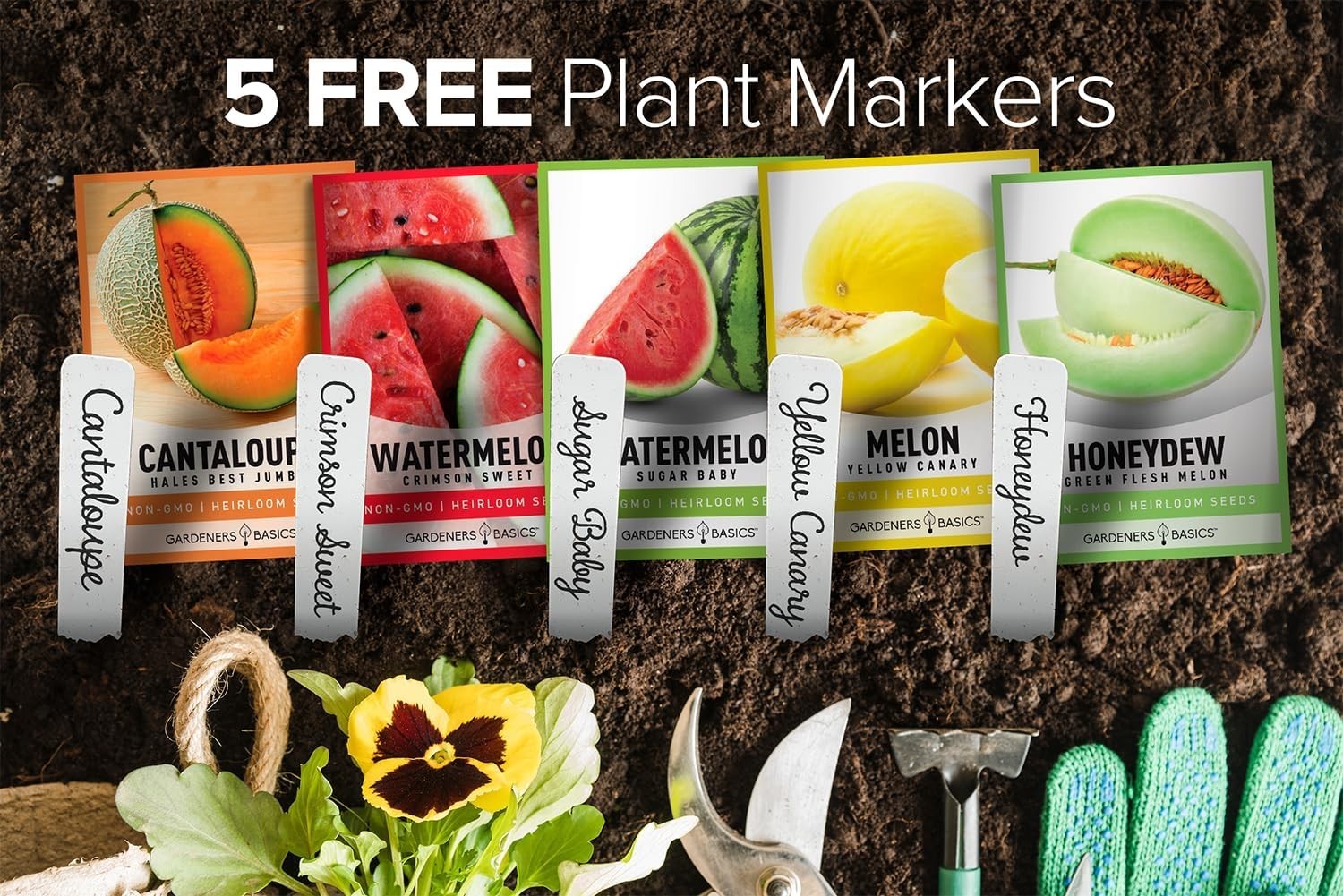 GMO-Free Melon Seeds – 5 Variety Pack for Vibrant Home Garden Delights