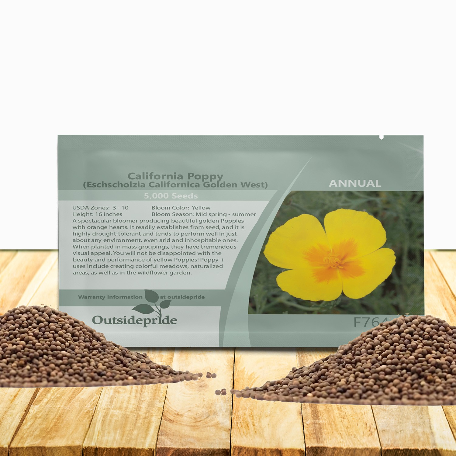5000 Seeds Drought Tolerant Eschscholzia Golden California Poppy Garden