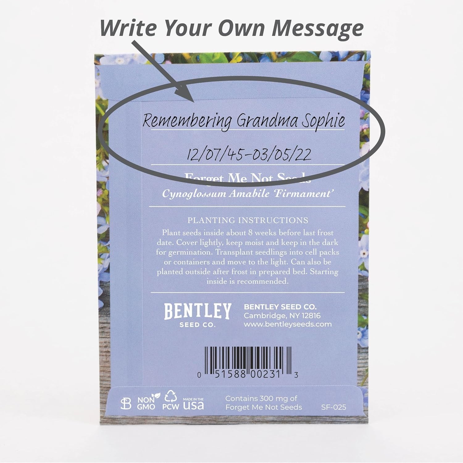 Grow Remembrance with 25 Non-GMO Forget Me Not Seed Packets – Indoor/Outdoor