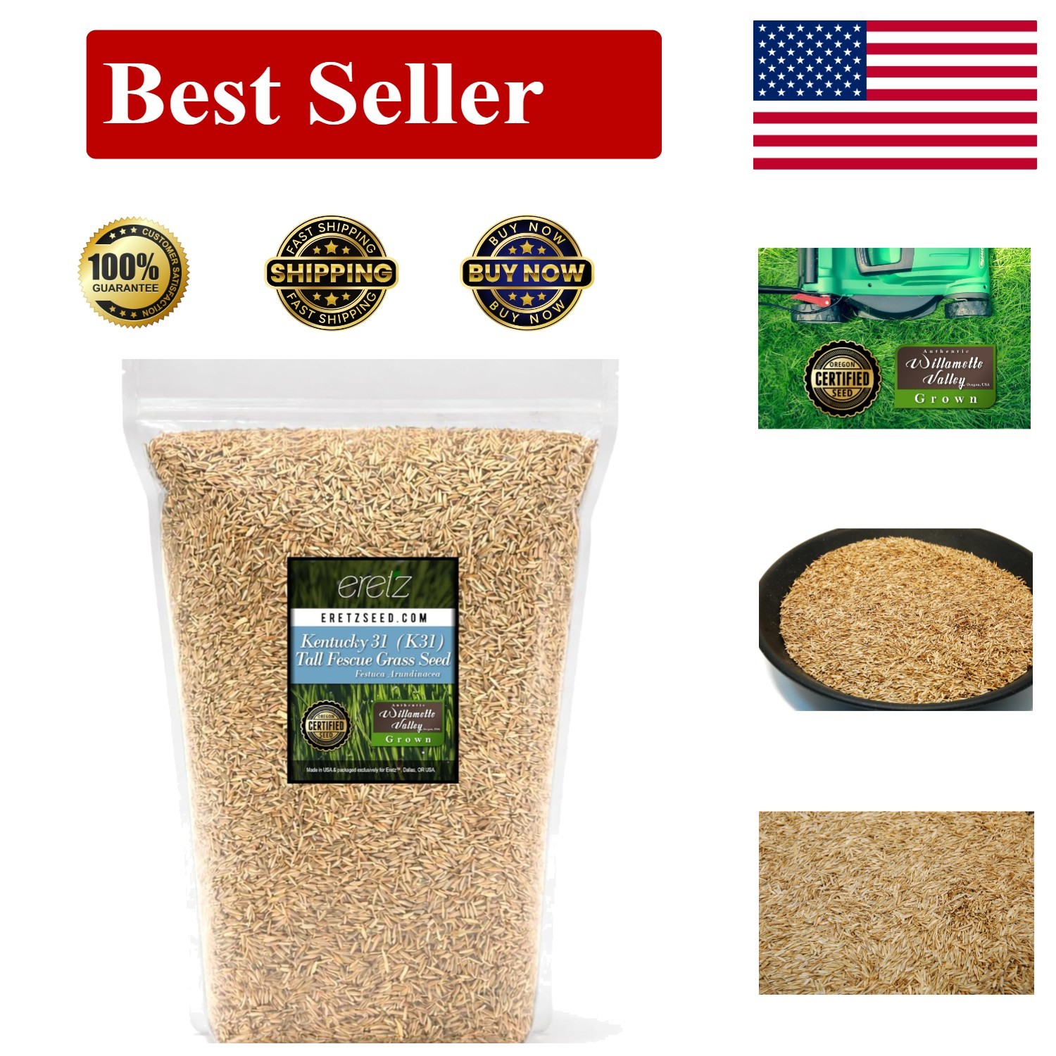 Scotts Kentucky 31 Grass Seed Mix for New Lawns or Overseeding, Grows Thicker an