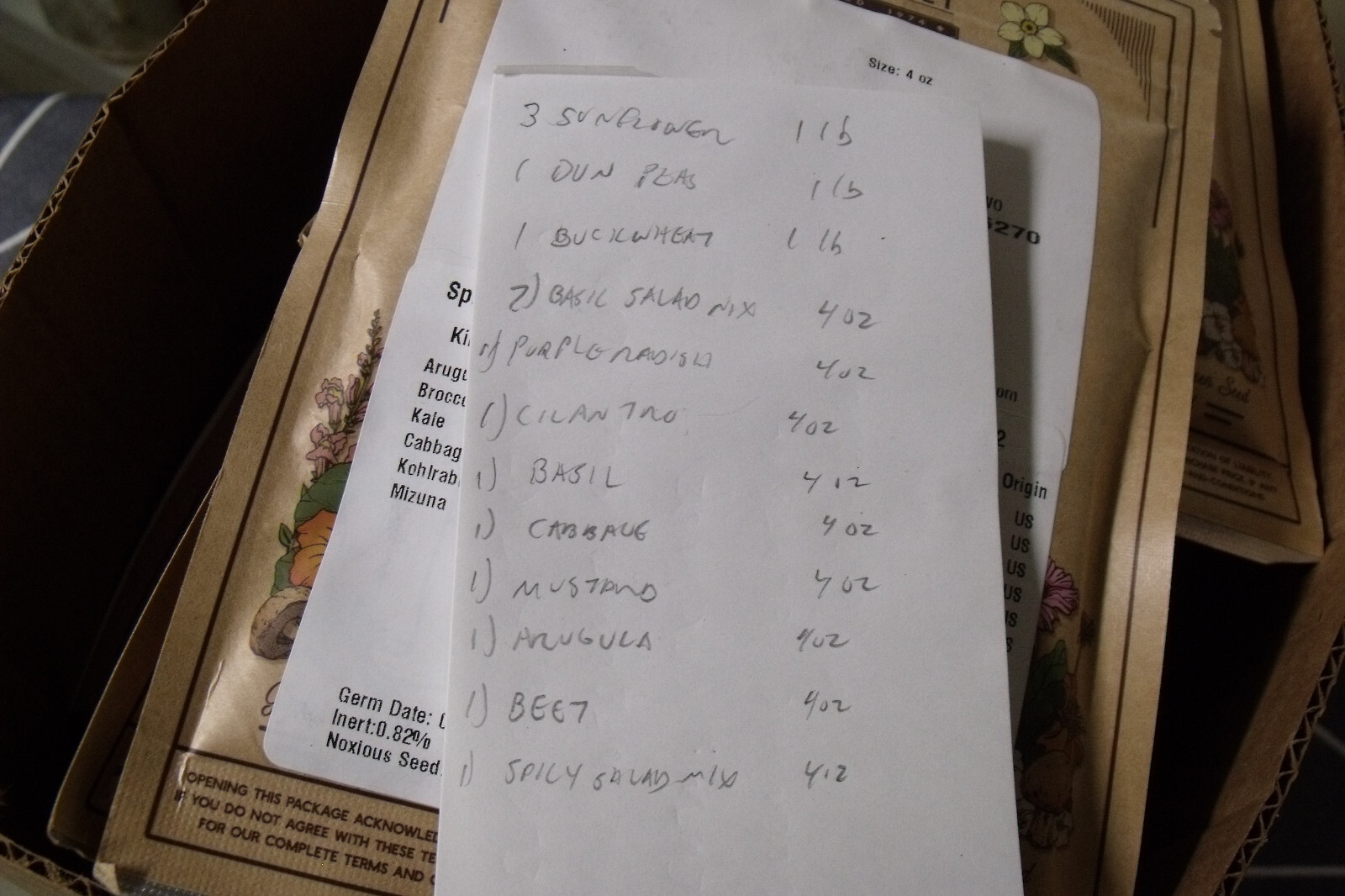 LOT of 15 BAGS 2023 true leaf market Seeds Microgreen