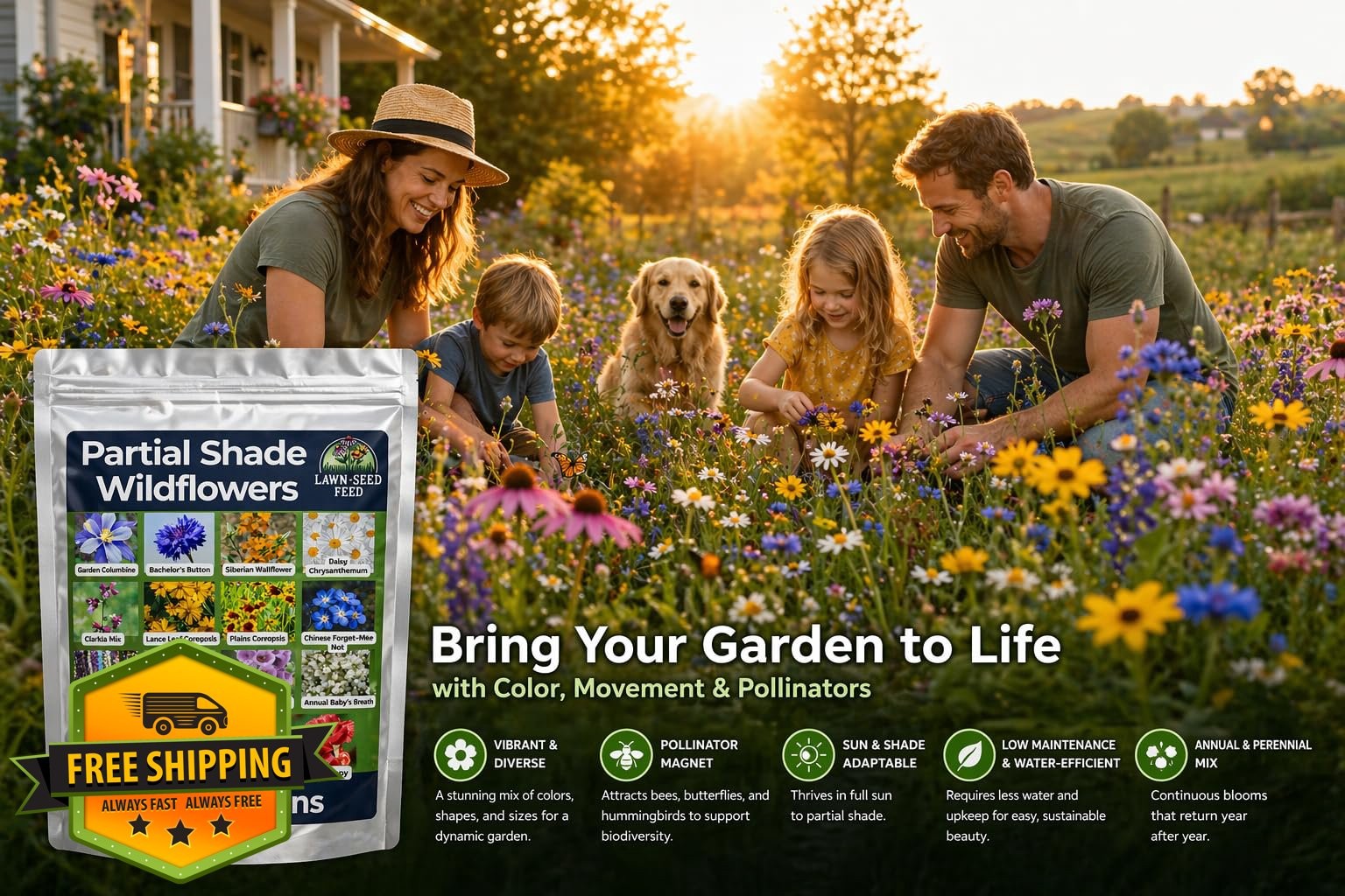 Lawn Seed Feed Midwest Mix 2oz Native Wildflowers