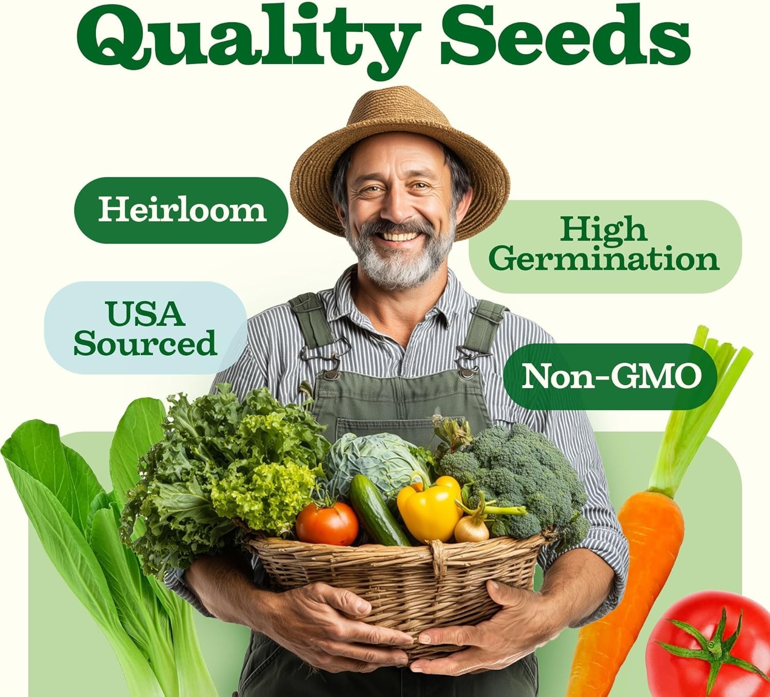 Vegetable Fruit Seed Pack 32 Varieties Heirloom Non-GMO High Germination