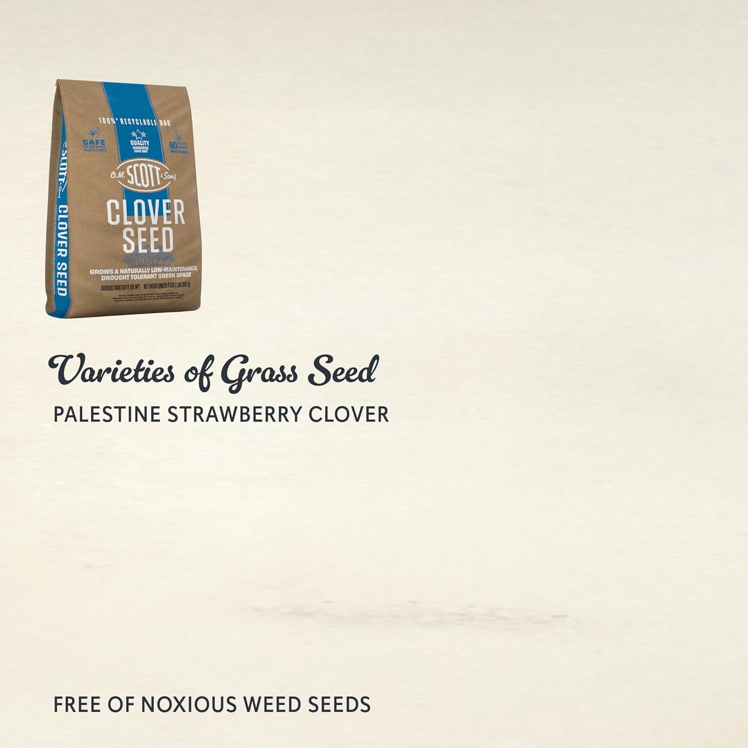 O.M. Scott and Sons Clover Seed, Lawn Seed Grows a Naturally Low Maintenance, Dr