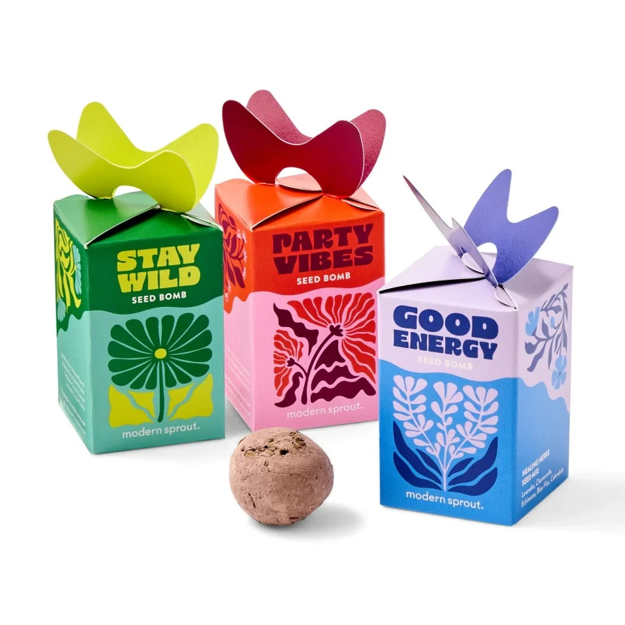 Super Modern Seed Bombs – Wildflower & Herb Mix – 3 Pack – Stay Wild Party Vibes